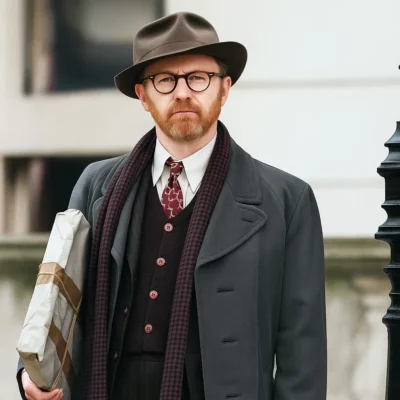 Mark Gatiss Bookish 2025 Black Trench Coat