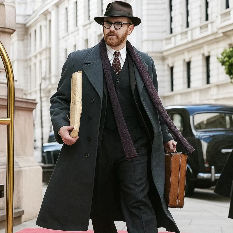 Mark Gatiss Bookish Black Trench Coat