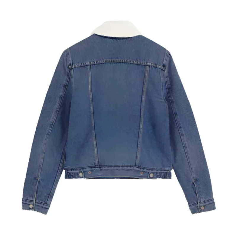 Patti Harrison Poker Face Season 2 Alex Sherpa Blue Denim Jacket