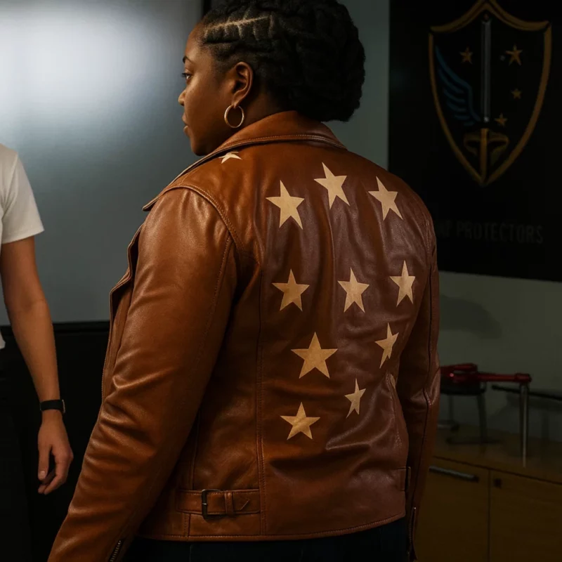 Samira Parker Ballard Season 1 Courtney Taylor Star Brown Leather Jacket