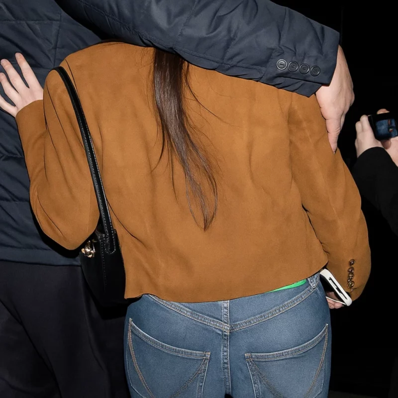 Street Style 2025 Mikey Madison Brown Suede Jacket