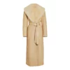 The Real Housewives of Orange County Emily Simpson Beige Leather Fur Trench Coat