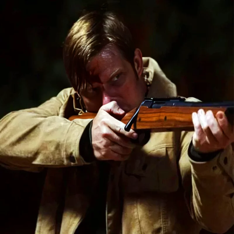 The Stranger in My Home Tom Truby Chris Carmack Brown Leather Jacket