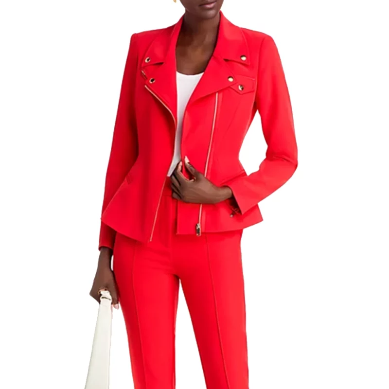 The View 2025 JoyBehar Red Moto Leather Jacket