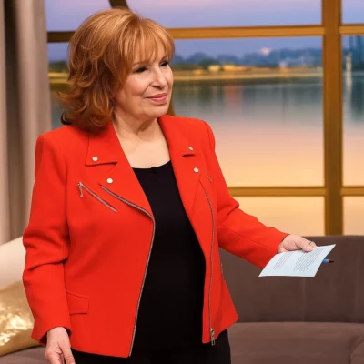 The View Joy Behar Red Moto Jacket