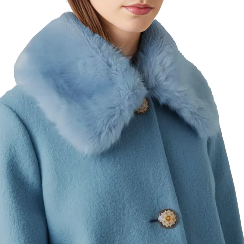 Too Much S01 MeganStalter Fur Collar Blue Coat