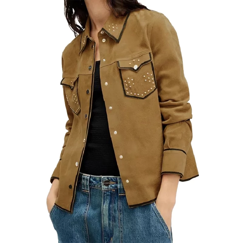 Victoria Moroles Ballard Martina Castro Brown Suede Jacket