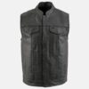 Combat Style Mens Leather Biker Vest