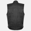Biker Black Leather Vest Mens