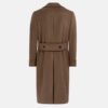 Dark Double Breasted Trench Wool Coat Mens