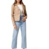 Amy Beige Slim Fit Brown Womens Leather Motorcycle Jacket