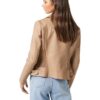 Amy Beige Slim Fit Brown Womens Leather Motorcycle Jacket