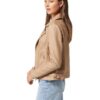 Amy Beige Slim Fit Brown Womens Leather Motorcycle Jacket