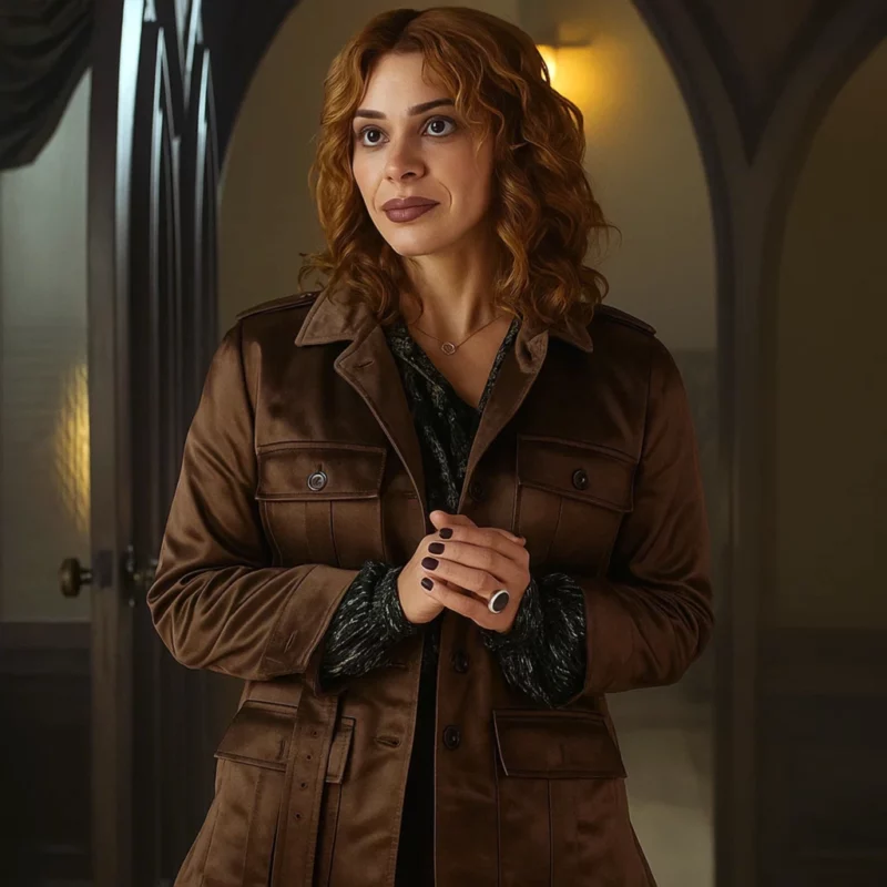 Billie Piper Wednesday S02 Brown Jacket