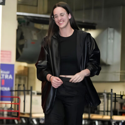 Caitlin Clark Playoffs Leather Jacket
