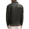 Classic Men's Black Shirt Collar Leather Jacket