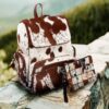 White & Brown Cowhide Backpack