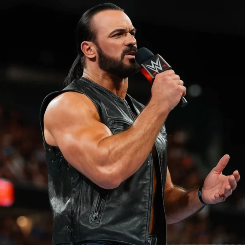 Drew McIntyre SmackDown 2025 Black Leather Vest