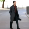 Emmy Rossum NYC 2025 Grey Long Coat