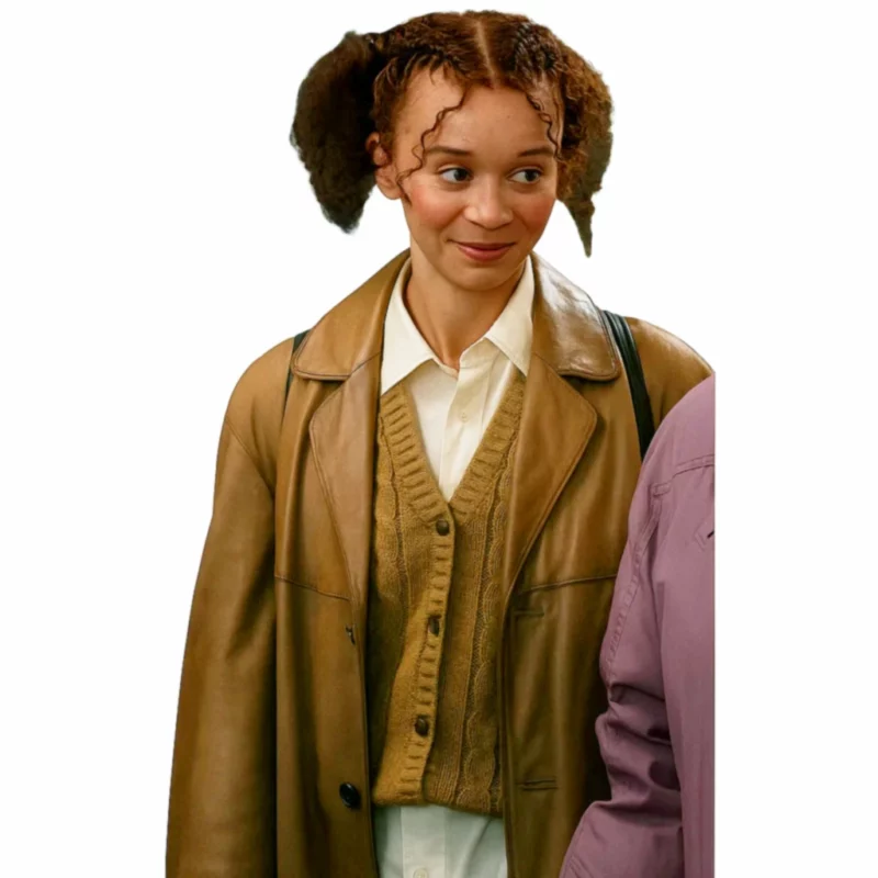 Erin Kellyman Eleanor the Leather Coat
