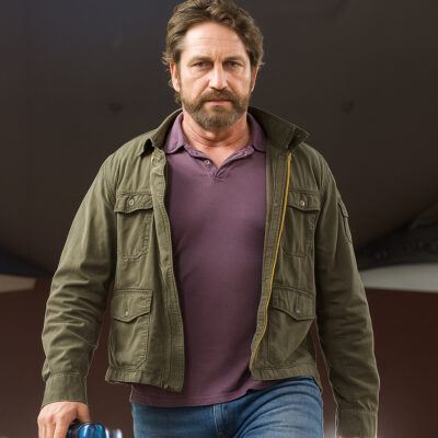 Greenland Migration Gerard Butler Green Jacket