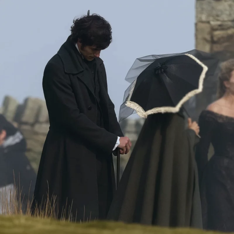 Heathcliff Wuthering Heights Jacob Elordi Black Coat