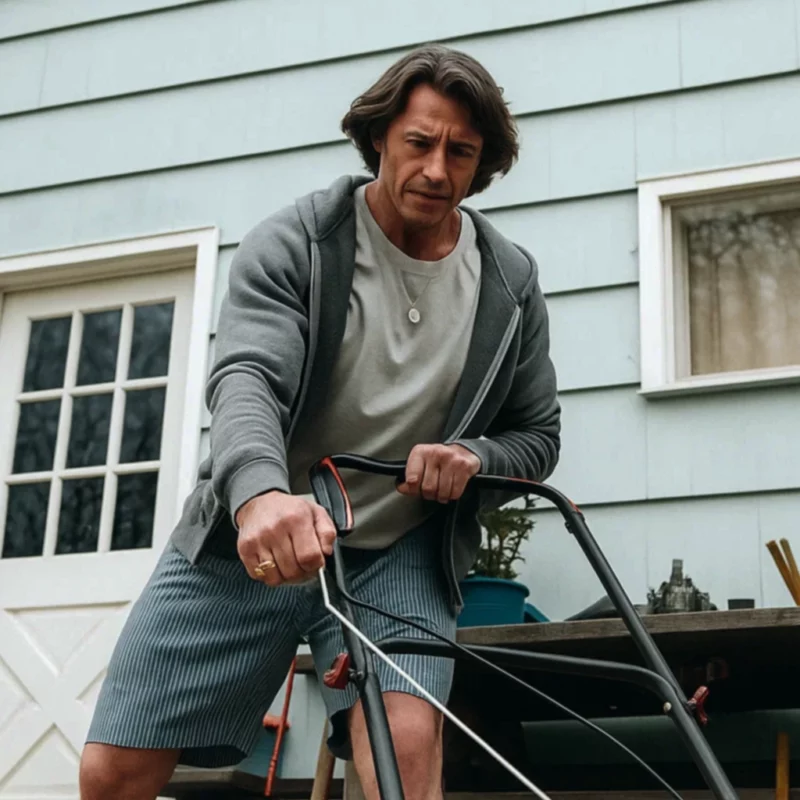 Hugh Jackman Song Sung Blue 2025 Mike Sardina Grey Hoodie