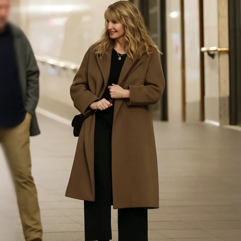 Is This Thing On 2025 Laura Dern Tess Novak Brown Coat