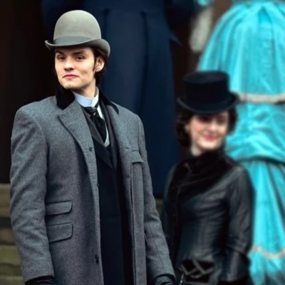 Louis Partridge House of Guinness Grey Coat
