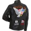 American Eleather jacketsmens leather jacketsmens leather jacketmens black leather jacketblack leather jacket menâ€‹black leather jacket for menâ€‹men's black leather jacketâ€‹agle Logo Live to Ride Motorcycle Rider Black Leather Jacket
