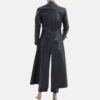 Albert Evil 5 Black Leather Trench Coat Mens