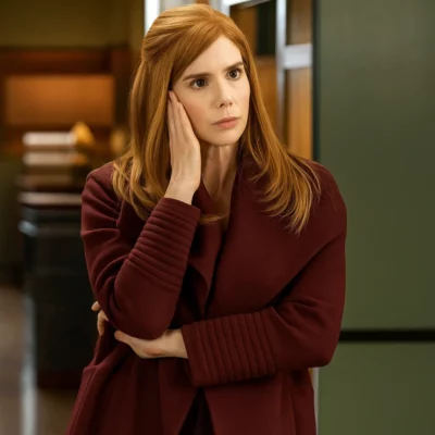 Sarah Rafferty My Life with the Walter Boys S02 Burgundy Coat