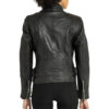 Slim Fit Biker Distressed Black Leather Jacket Women