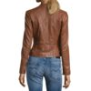 Womens Motorcycle Brown Leather Jacket