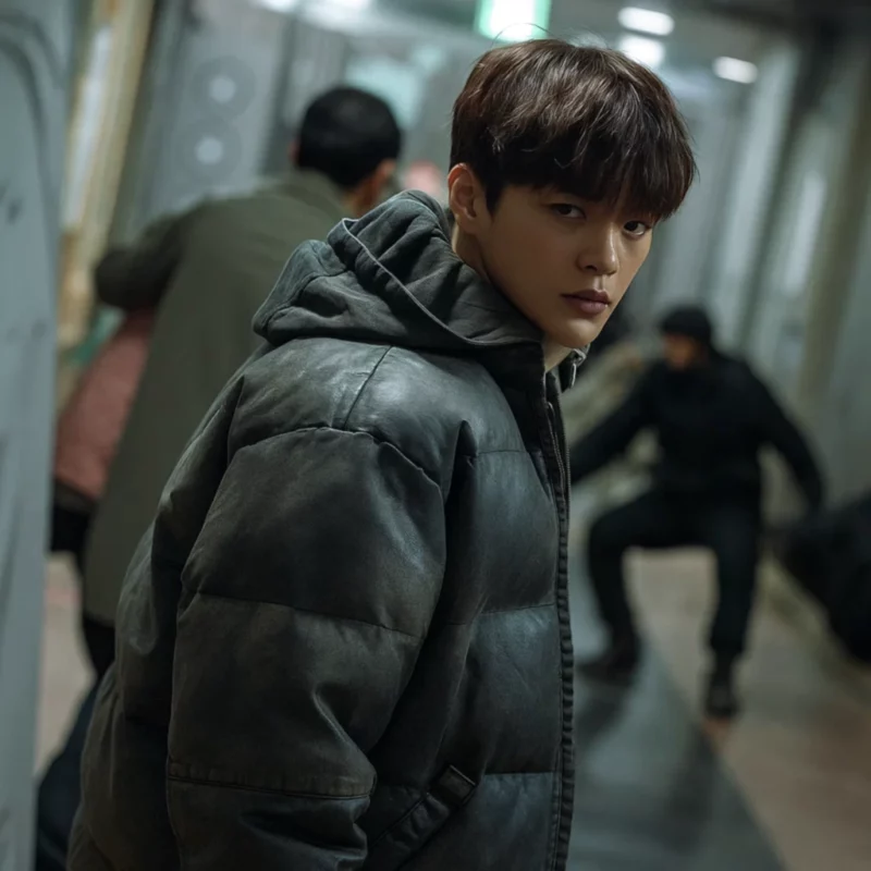 Won Seung Twelve S01 Seo In-Guk Puffer Leather Jacket