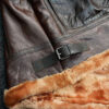 Brown Leather Shearling Jacket For Menâ€™s