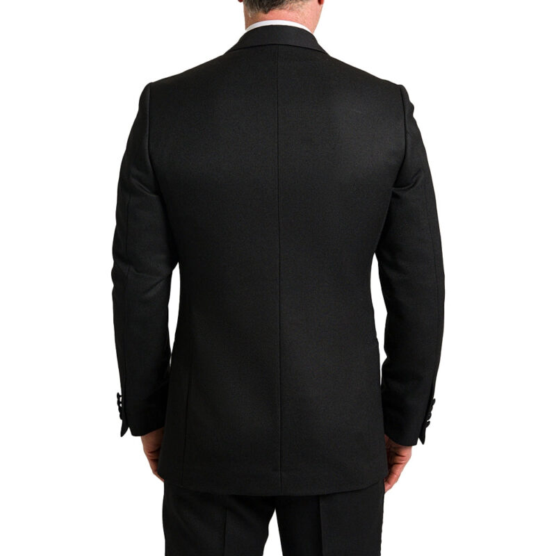 Back view of Black 2 Piece Dinner Suit with Shawl Collar
