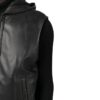 Black Leather Vest With Hood