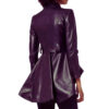 Women's Asymmetrical Peplum Purple Leather Jacket