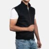 Decent Black Cotton Dutton Vest For MensÂ 