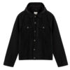 Black Hooded Denim Jacket For Mens