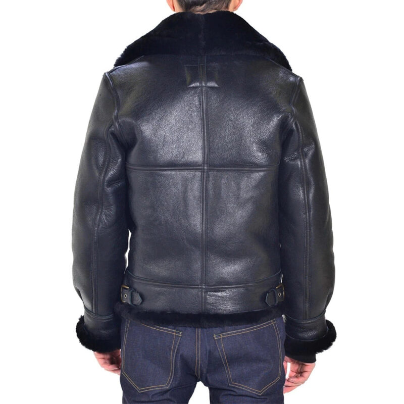 Men's B3 Black Shearling  Leather Jacket