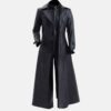 Albert Evil 5 Black Leather Trench Coat Mens