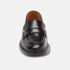 Black Leather Penny Loafers For Womens