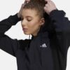 Hoodie Black Track Jacket With White Stripes For WomensÂ 