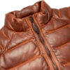 Mens Real Quilted Brown Leather Biker Vest