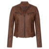 Vintage Brown Leather Jacket Womens