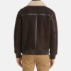 Brown Bomber Leather Jacket For Mens