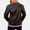 Brown Leather Shearling Jacket For Menâ€™s