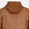Brown Mens Leather Jacket With Hood